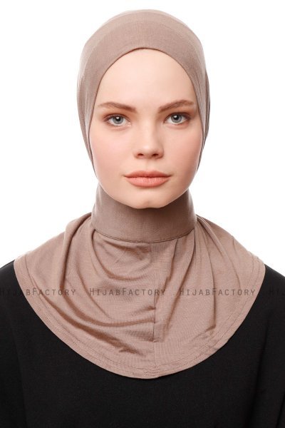 Zeliha - Hijab Práctico Viscosa Taupe Oscuro