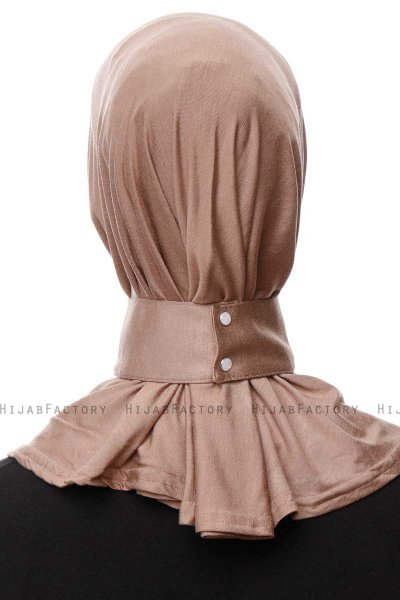 Zeliha - Hijab Práctico Viscosa Taupe Oscuro