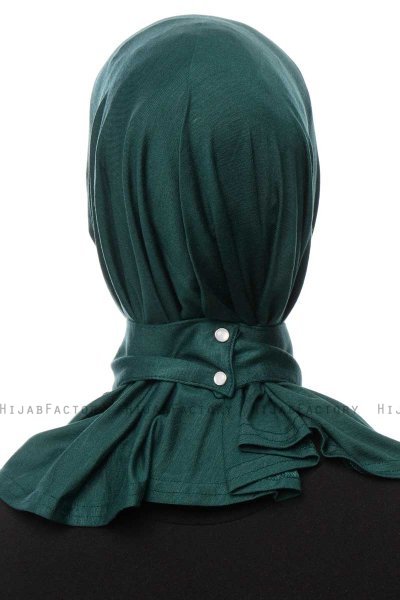 Zeliha - Hijab Práctico Viscosa Verde Oscuro