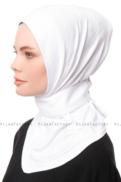 Zeliha - Hijab Práctico Viscosa Blanco
