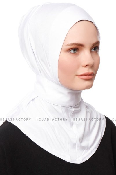 Zeliha - Hijab Práctico Viscosa Blanco