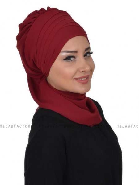 Zoe Bordeaux Chiffon Turban Ayse Turban 322807b