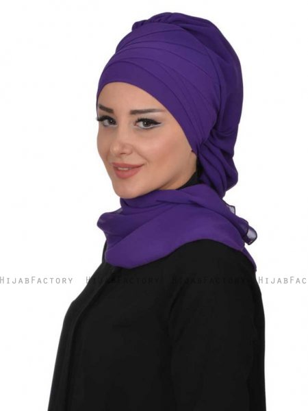 Zoe Lila Chiffon Turban Ayse Turban 322813c